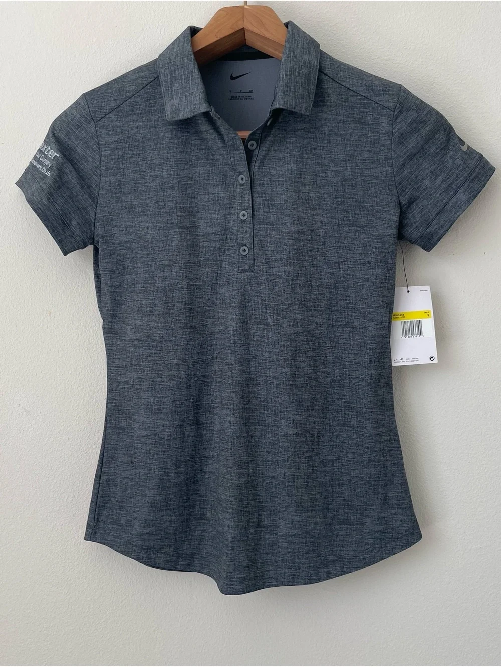 NEW Nike Golf Womens Dri-Fit Crosshatch Polo Shirt Gray Size S READ